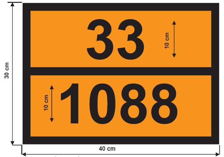 Panel naranja con numerion transporte adr